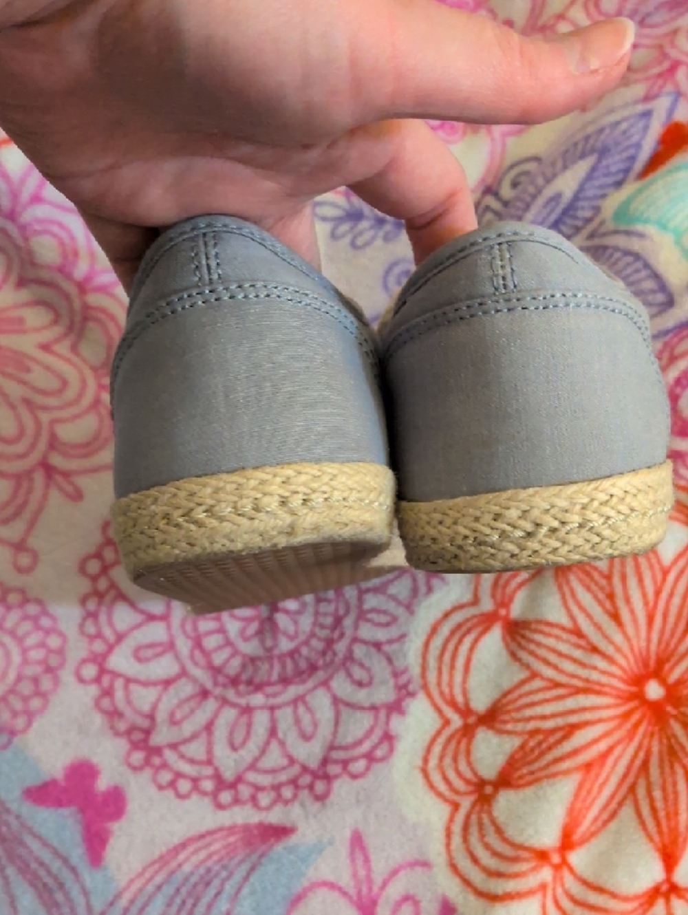 Vans Atwood Light Gray-Blue Canvas Low-Top Sneakers with Rope Trim Womens Size 9 - Picture 7 of 10